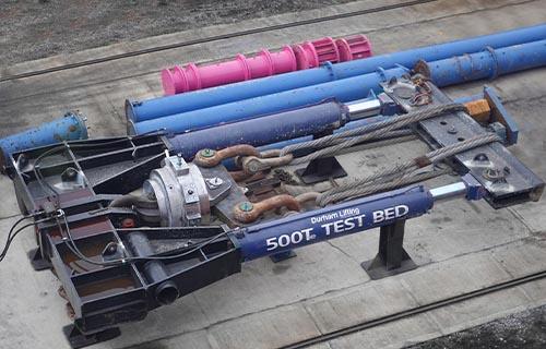500Te Horizontal Test Bed arranged for controlled load testing