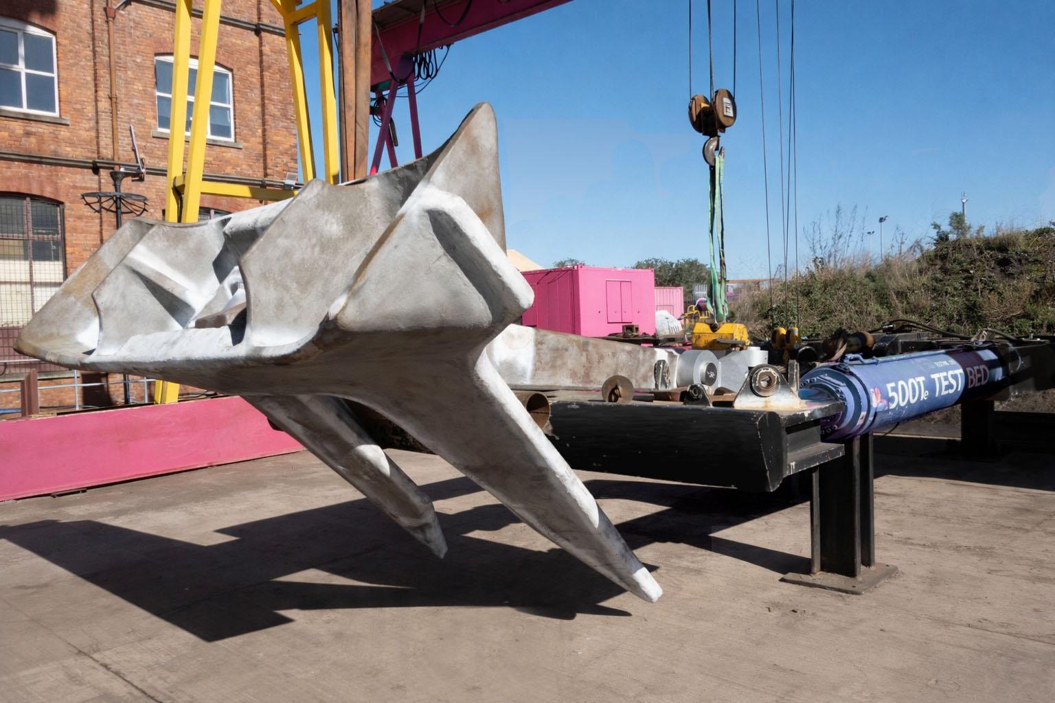 Heavy engineered component undergoing load testing at Durham Lifting
