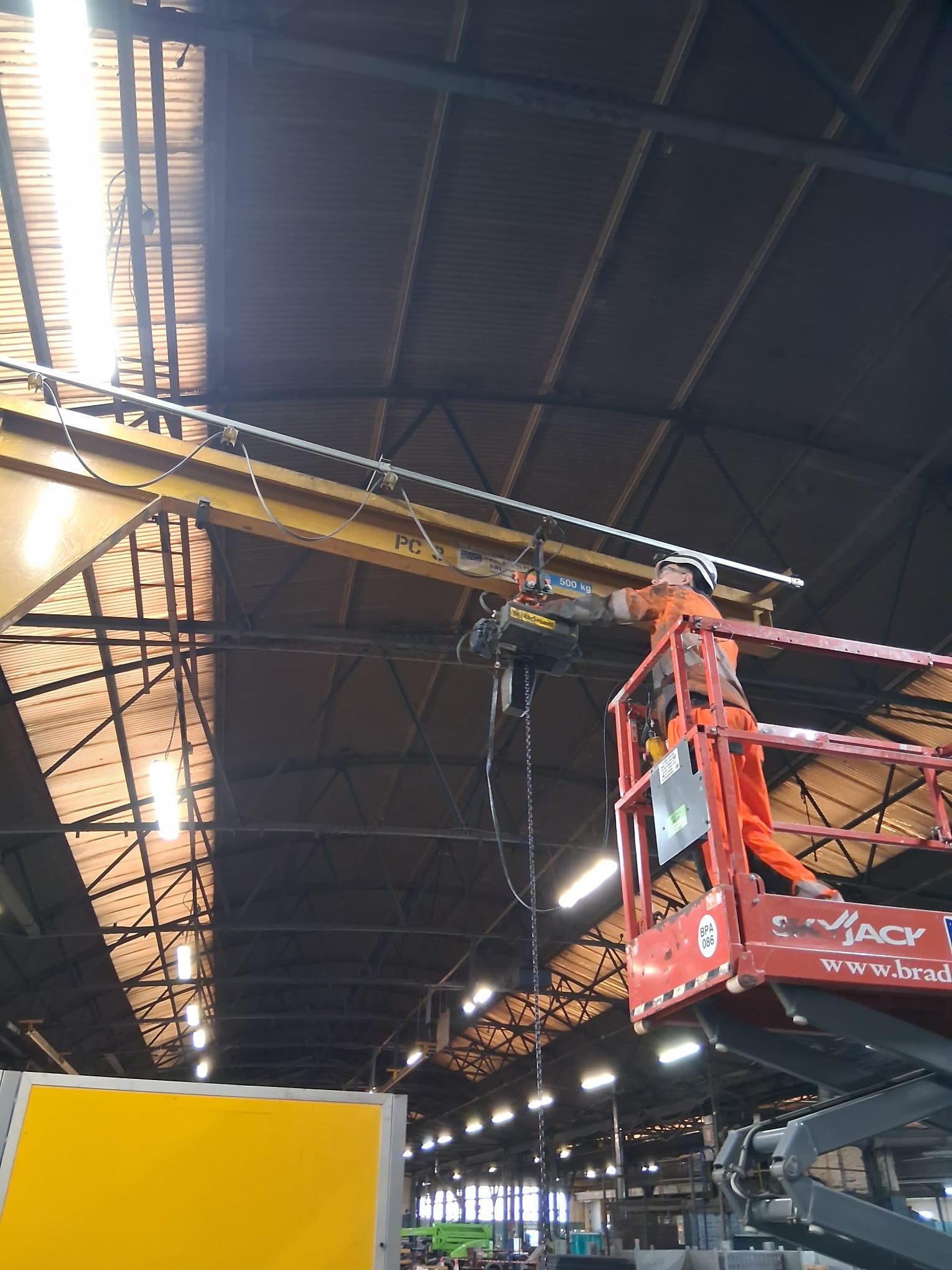 Durham Lifting engineer working on lifting equipment
