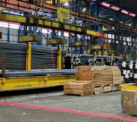 Projected overhead crane safety warning system