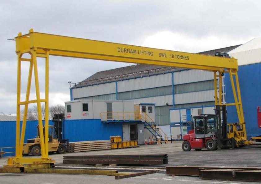 Industrial gantry crane system supplied by Durham Lifting