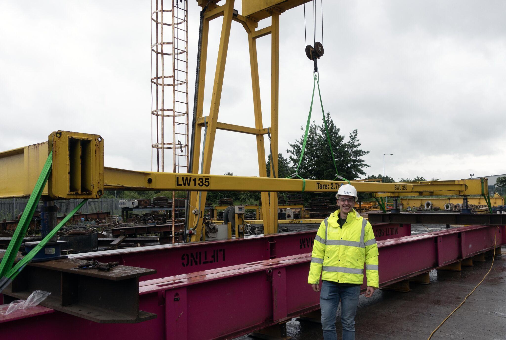 Jacob Brown gaining practical engineering experience at Durham Lifting
