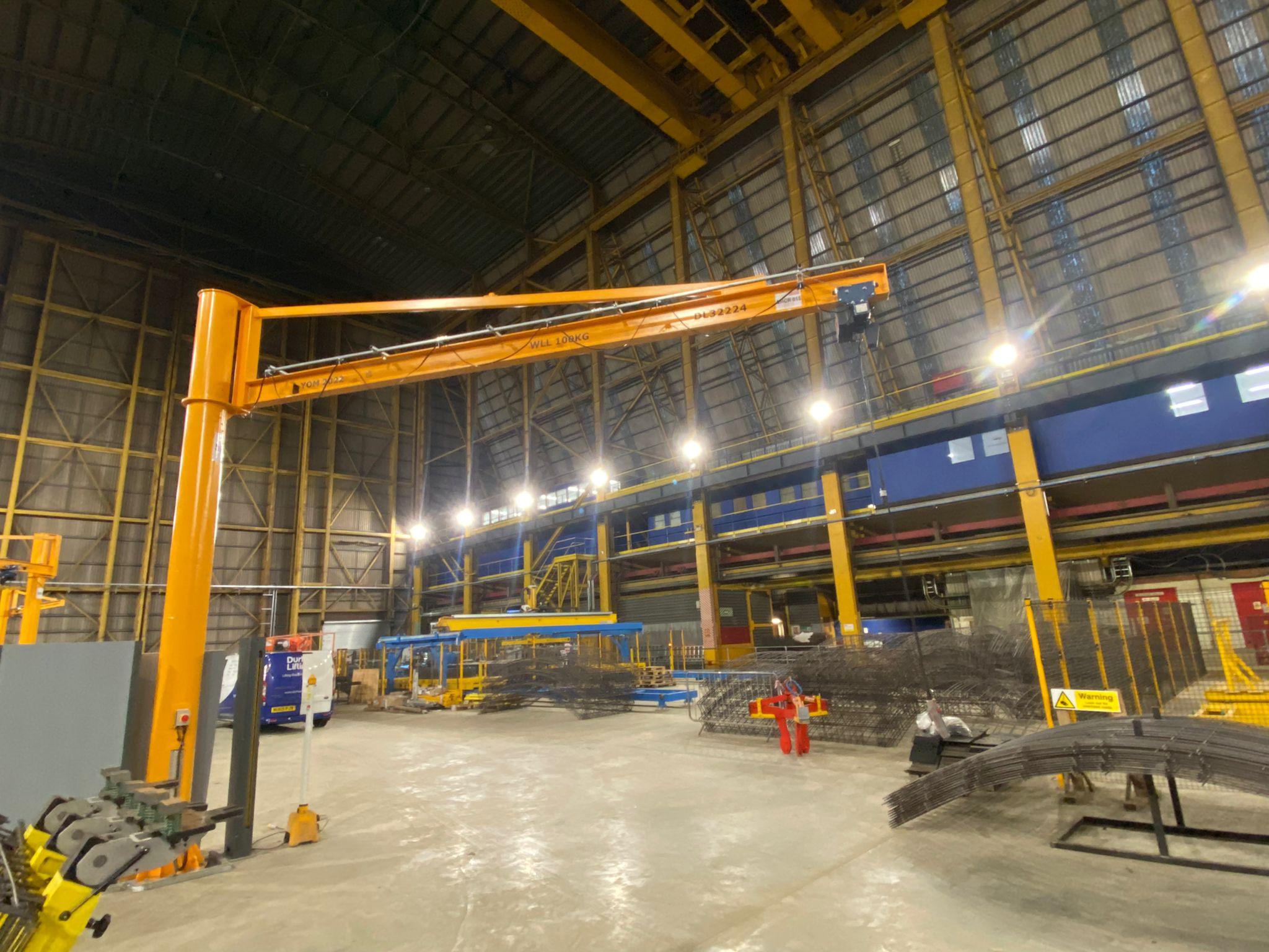 Jib crane system supplied and installed by Durham Lifting