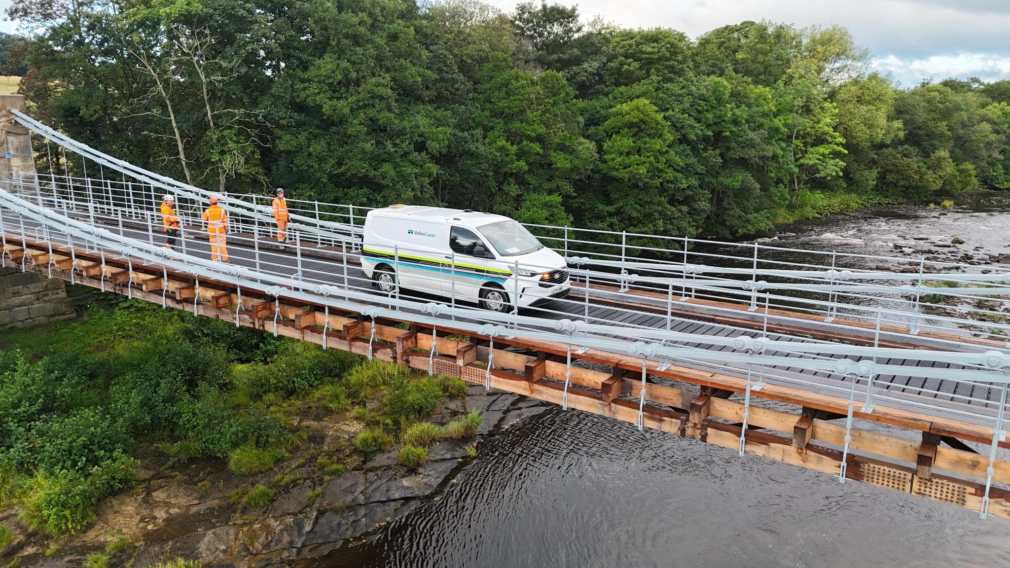 Engineering and restoration work on Whorlton Suspension Bridge